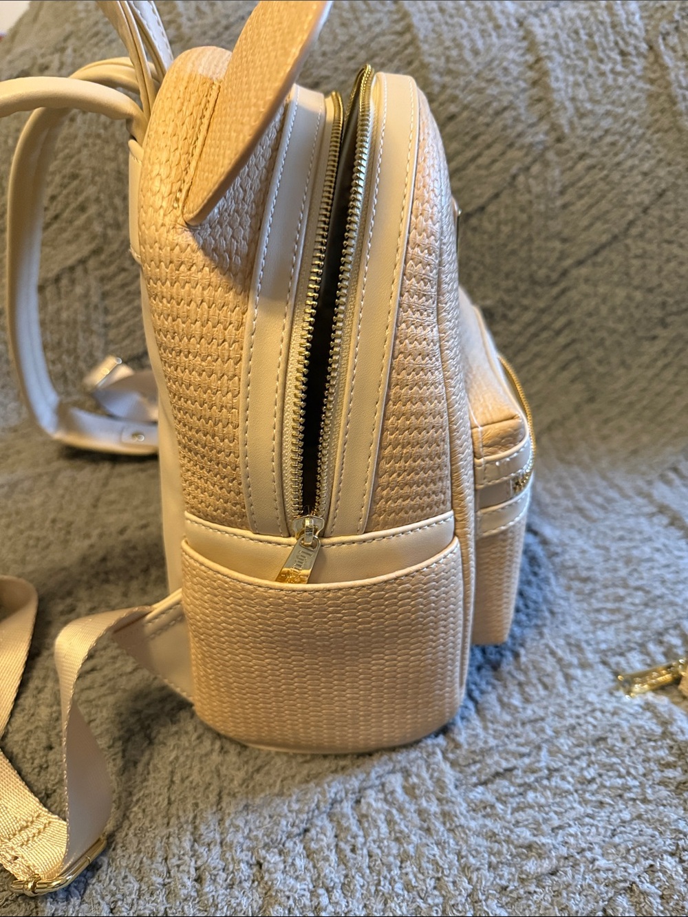 Disney x Loungefly Beige Mickey Ear Mini Backpack - Picture 6 of 11